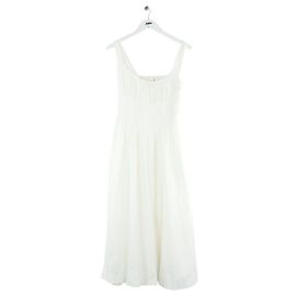Reformation Vestido blanco de lino Blanco