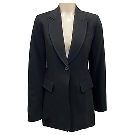 Marc by Marc Jacobs Co Black Classic One Button Long Blazer Black