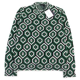 Prada Pull en jacquard à col montant Vert