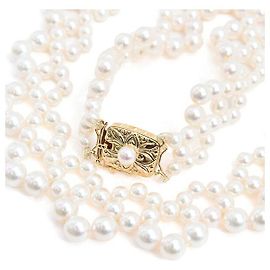 Colar de Pérolas MIKIMOTO Au750 Dourado
