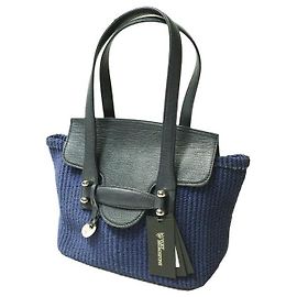Autre Marque Bolsa tote híbrida de abacá e couro TOFF&LOADSTONE Azul Azul marinho