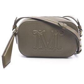 Bolsa de Ombro de Couro ELSA da Max Mara Verde Caqui