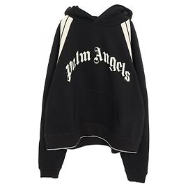 Sudadera de algodón con estampado de Palm Angels Negro Otro