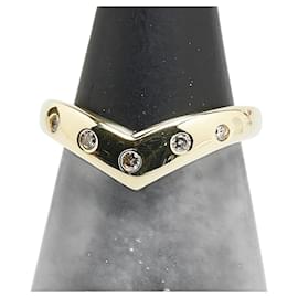 Autre Marque-Au750 V-shape Ring-Golden