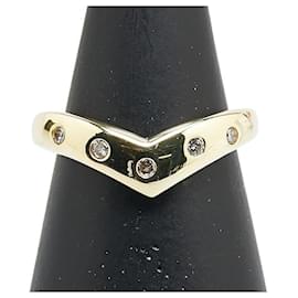 Autre Marque-Au750 V-shape Ring-Golden