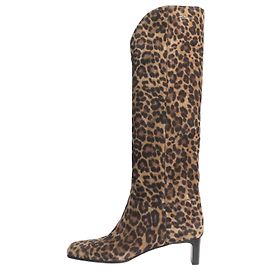Longchamp La Cavalière knee high leopard boots - size EU 39 Brown