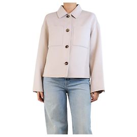 Giorgio Armani Light grey cropped wool shacket - size UK 10 Grey