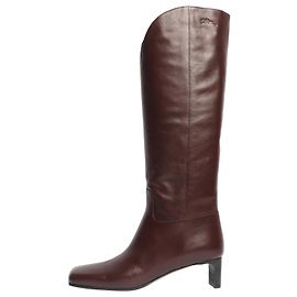 Longchamp Botas de cuero burdeos altas La Cavalière - talla EU 39 Burdeos