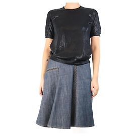 Prada Schwarzes Lurex-Wolloberteil - Größe UK 12 Schwarz
