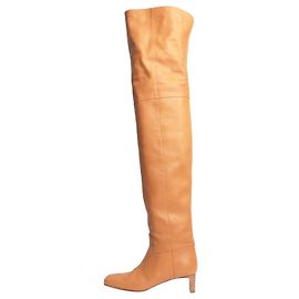 Longchamp Copper thigh-high leather boots - size EU 40 Brown