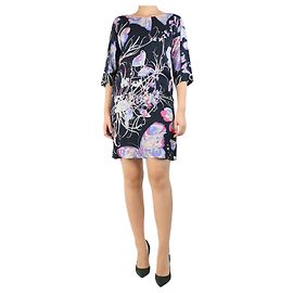 Emilio Pucci Vestido impresso de borboletas pretas e roxas Preto