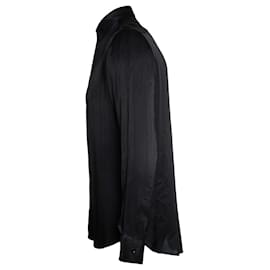 Saint Laurent-Saint Laurent, Black striped silk shirt-Black