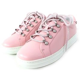 Tênis de couro Antibes Jimmy Choo Rosa Outro