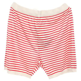 Bermuda de seda e algodão Prada Branco Vermelho