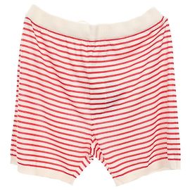 Prada Seiden-Baumwoll-Shorts Weiß Rot