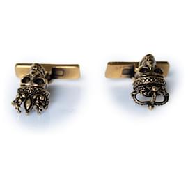 Gemelli in metallo dorato a forma di teschio Alexander McQueen D'oro