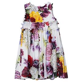 Vestido infantil estampado floral Dolce & Gabbana Branco Multicor