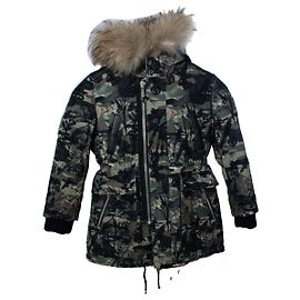 Philipp Plein Junior, parka à capuche camouflage vert Vert