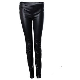 Yves Saint Laurent, pantaloni in pelle neri Nero