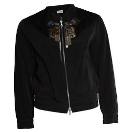 Giacca bomber nera decorata Dries van Noten Nero