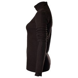 Hermès, gerippter brauner Rollkragenpullover Braun
