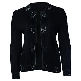 Autre Marque Lucien Pellat-Finet, Strickjacke mit Totenköpfen Schwarz