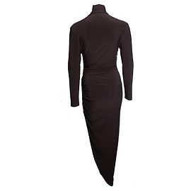 Braunes Maxi-Turtleneck-Kleid von Norma Kamali Braun