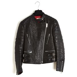 Céline Blouson FR40 Phoebe Philo Giacca in Pelle Nera UK12 US10 Celine Nero