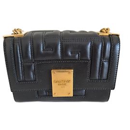 Balmain 1945 Shoulder Bag Black Leather Black