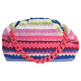 MISSONI Chevron-pattern Zig Zag in multicoloured cotton-blend bag large clutch Multiple colors