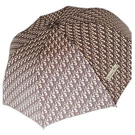 Christian Dior Folding Trotter logo Monogram Umbrella Brown Beige