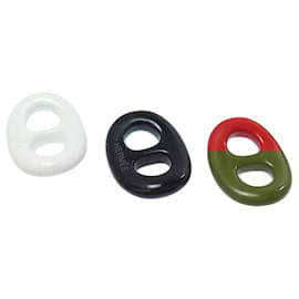 Hermès-Ensemble de bagues Chaine d'Ancre Triboe d'Hermès-Noir,Blanc,Rouge