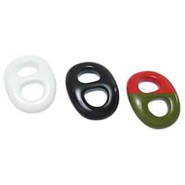 Hermès-Ensemble de bagues Chaine d'Ancre Triboe d'Hermès-Noir,Blanc,Rouge