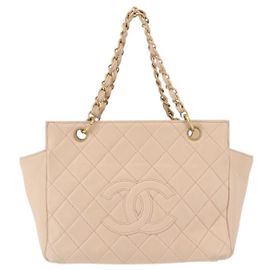 Chanel Petite Timeless Tote em Couro Matelassé de Bezerro Bege