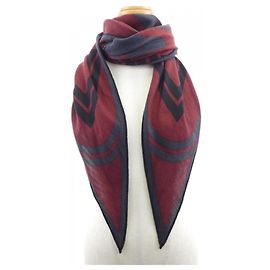 Stola Hermès in grigio e rosso Marrone Rosso