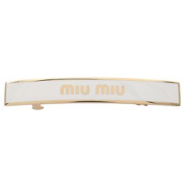 Fermaglio Placcato Oro Miu Miu Bianco D'oro