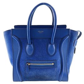 Céline Borsa da viaggio Celine in suede micro Blu