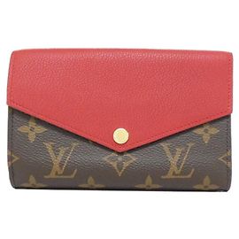 Portefeuille Compact Pallas Monogram Louis Vuitton Marron Fuschia Monogramme