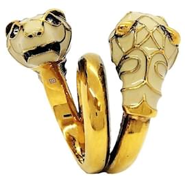 Gucci-Gucci Tiger Head Gold Band Ring Size 9-Golden