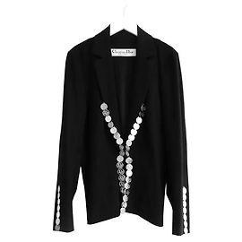 Jaqueta com Medalhão e Acabamento em Moeda Christian Dior x Galliano SS04 Preto