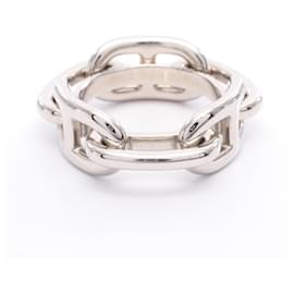 Hermès-Bague à foulard Chaine d'Ancre Hermès-Argenté