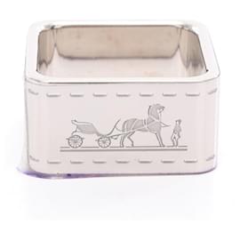 Hermès-Anneau de foulard Hermès Bordeaux 90-Argenté