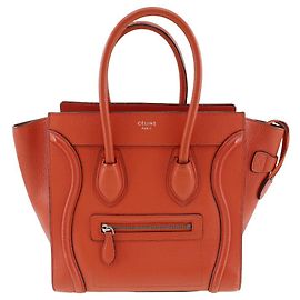 Céline Bolsa de viagem Celine em couro granulado micro Vermelho