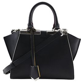 Bolsa de couro Fendi Petite 3Jours Preto