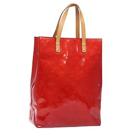 LOUIS VUITTON Monogram Vernis Reade MM Handtasche Rot M91086 LV Auth 141401 Rot