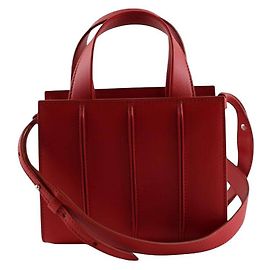 Max Mara Bolsa de Ombro Whitney em Couro Vermelho Vermelho