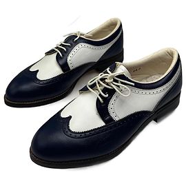 Mocasines de cuero vintage Balenciaga 24,5 cm Azul blanco Azul marino