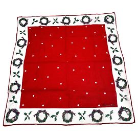 Cachecol Vintage Dior Vermelho Branco Natal Vermelho