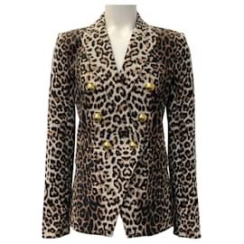 Veronica Beard Brown / Black Leopard Print Miller Jacket Brown