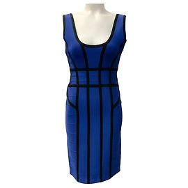 Robe Bandage Cobalt / Noir Herve Leger Bleu